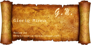 Gierig Minna névjegykártya